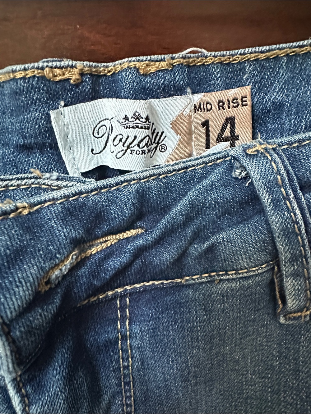Royalty For Me Cropped Frayed Hem Blue Jeans - Picture 2 of 6